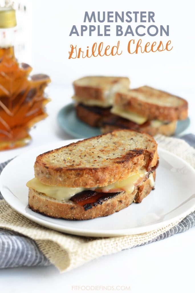 Muenster, Apple, and #Maple #Bourbon Bacon Grilled Cheese