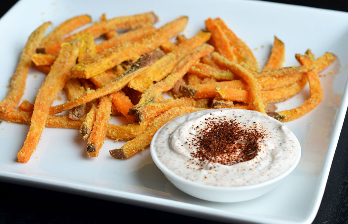 Crispy Garlic Sweet Potato Fries