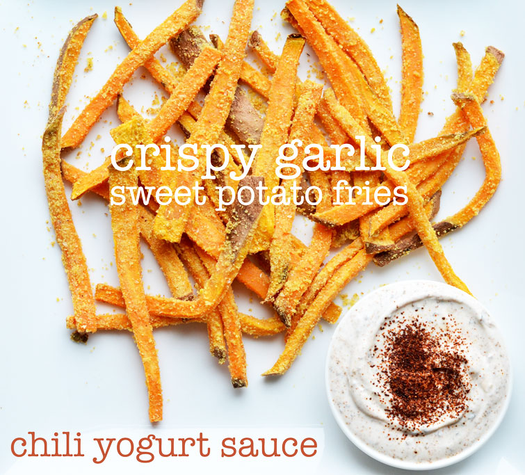 Crispy Garlic Sweet Potato Fries