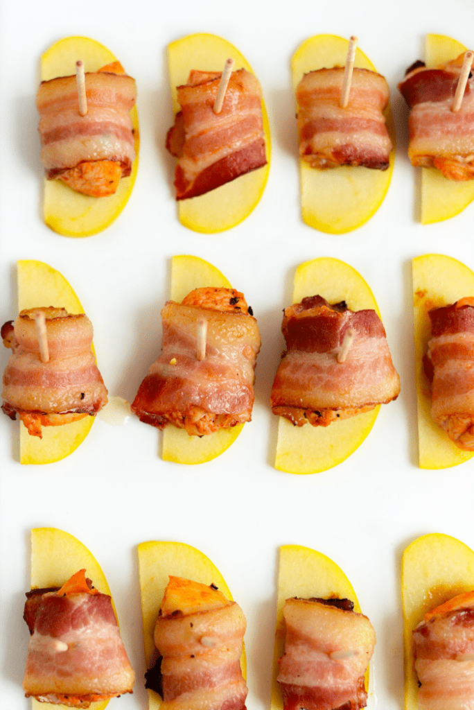 Bacon-Wrapped Honey Sriracha Chicken Bites