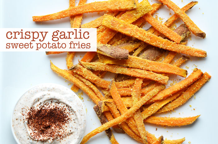 Crispy Garlic Sweet Potato Fries