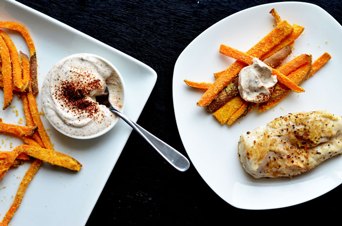 Crispy Garlic Sweet Potato Fries