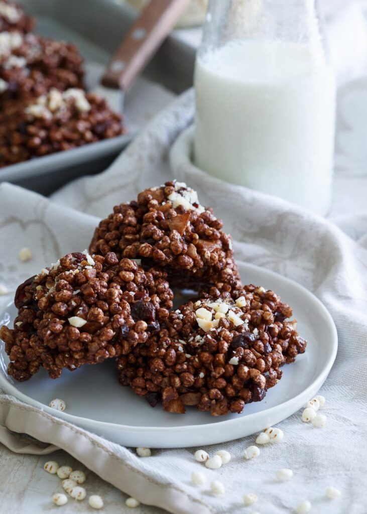 Chocolate Cranberry Puffed Millet Cookies from Running to the Kitchen