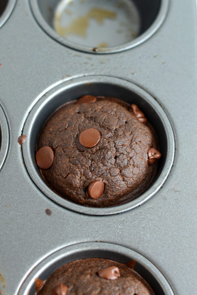 SNEAKY SPINACH CHOCOLATE CHOCOLATE CHIP MUFFINS