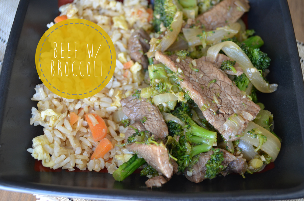 homemade beef w/ broccoli & [brown] fried rice