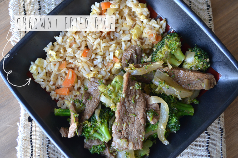 homemade beef w/ broccoli & [brown] fried rice