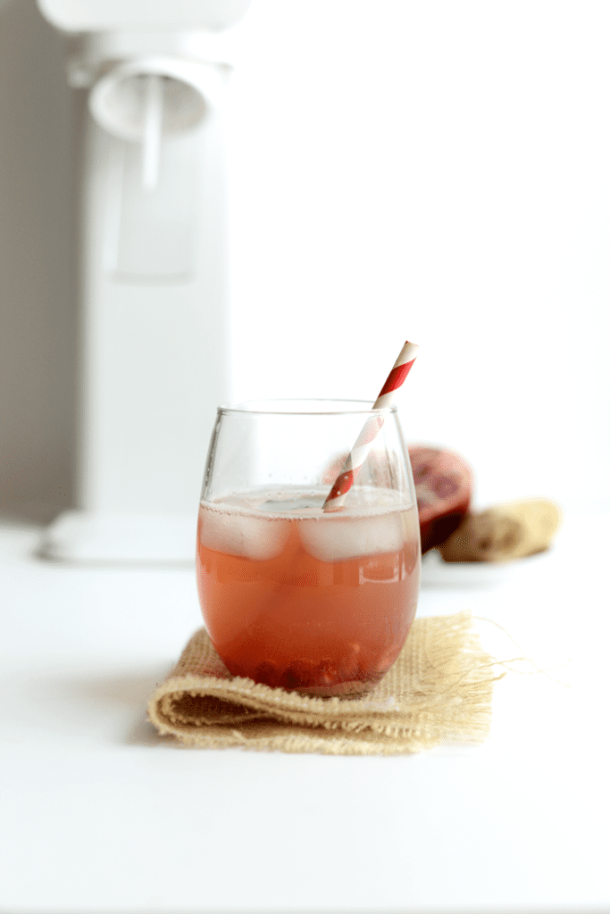 Homemade Sparkling Water Recipe - Pomegranate Ginger Fizz