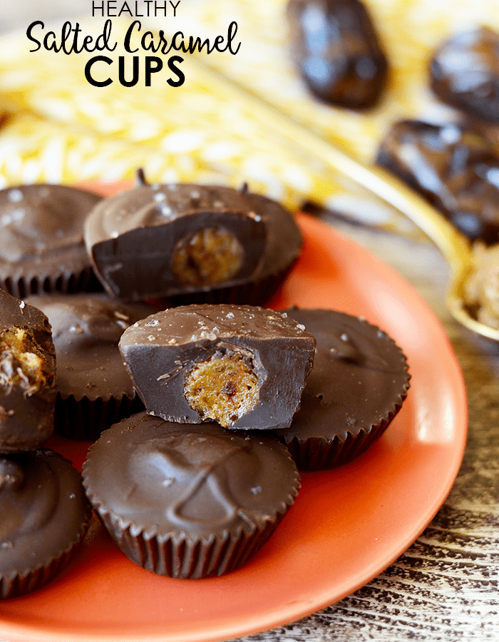Healthy Salted Caramel Cups, it's a real thing! All you need are 4 simple ingredients to make this decadent dessert that's paleo and vegan-friendly!