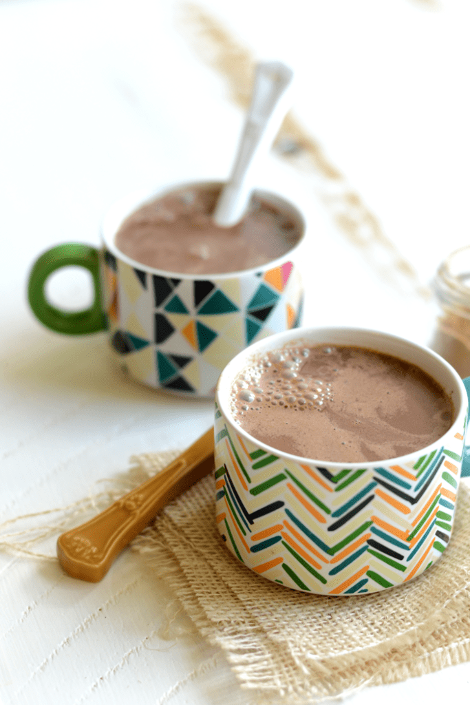 This Vegan Chai Hot Chocolate takes 5 minutes to make, is low calorie, and full of Fall flavor!