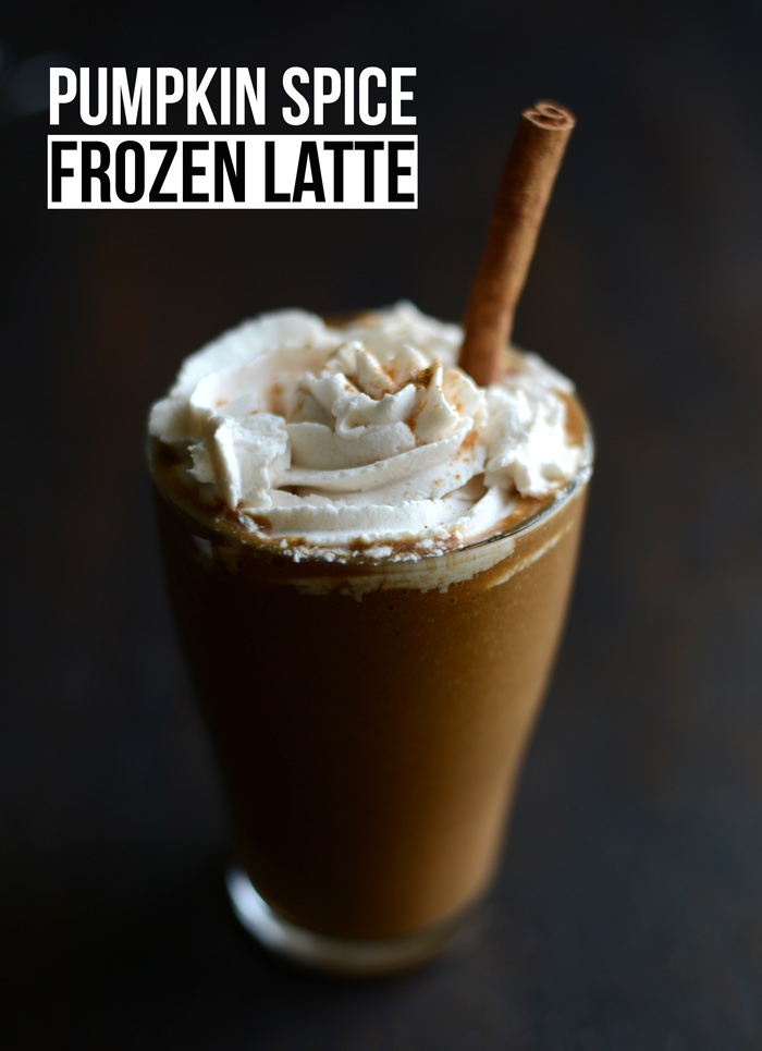 PUMPKIN SPICE FROZEN LATTE WITH VEGAN WHIPPED CREAM