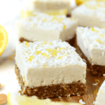 These raw Lemon Coconut Cheesecake Bars are naturally sweetened, gluten-free, vegan, paleo, and a perfectly refreshing dessert!