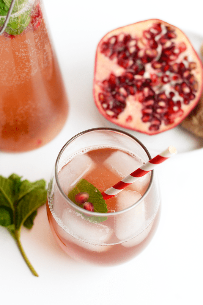 Homemade Sparkling Water Recipe - Pomegranate Ginger Fizz