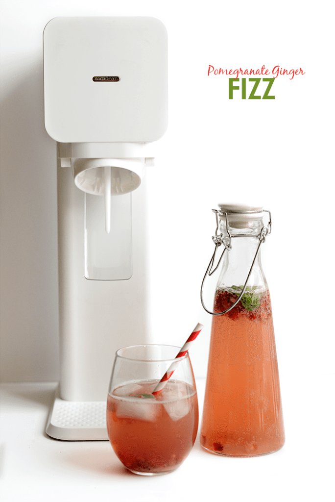 Homemade Sparkling Water Recipe - Pomegranate Ginger Fizz