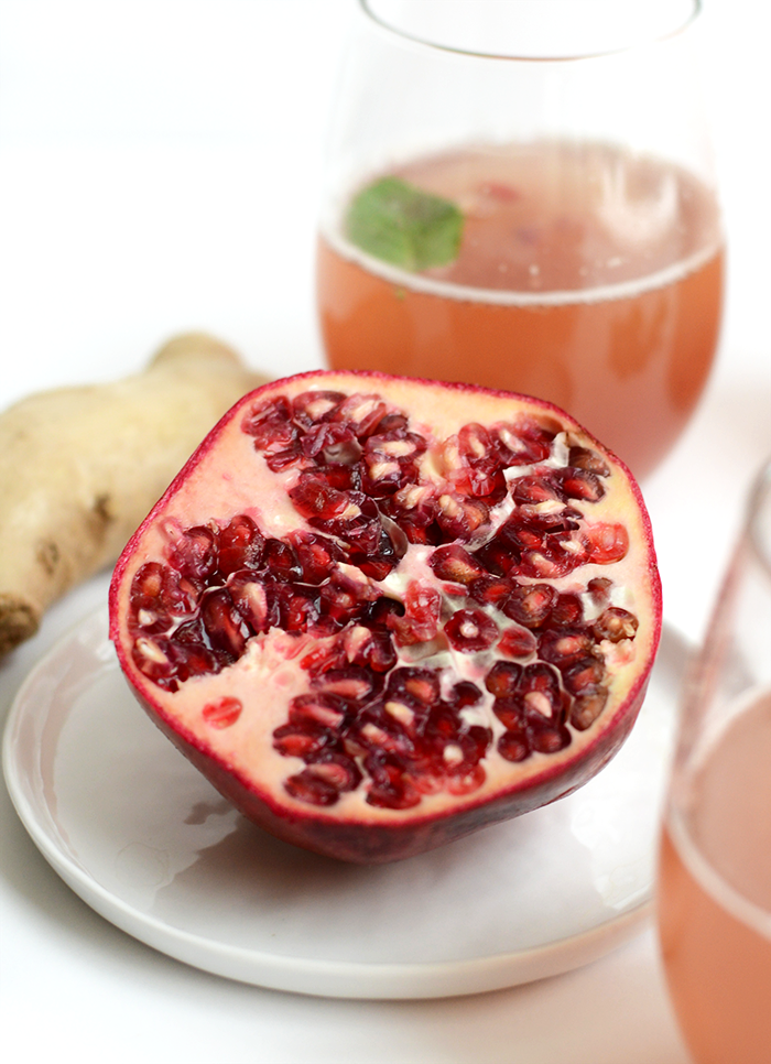 Homemade Sparkling Water Recipe - Pomegranate Ginger Fizz