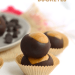 Healthy Protein Buckeyes. Is it real? Sure! Make the traditional buckeye recipe an update with protein powder as well as sugaring it with honey for a delicious dessert!