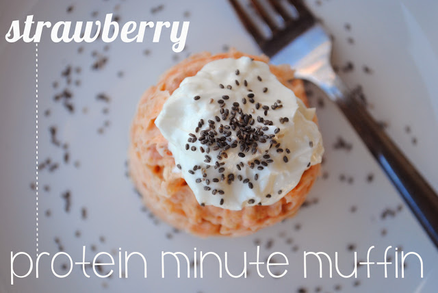 HIGH PROTEIN STRAWBERRY MINUTE MUFFIN