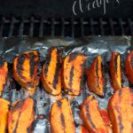 Sweet Maple BBQ Grilled Sweet Potato Wedges made with homemade BBQ sauce!