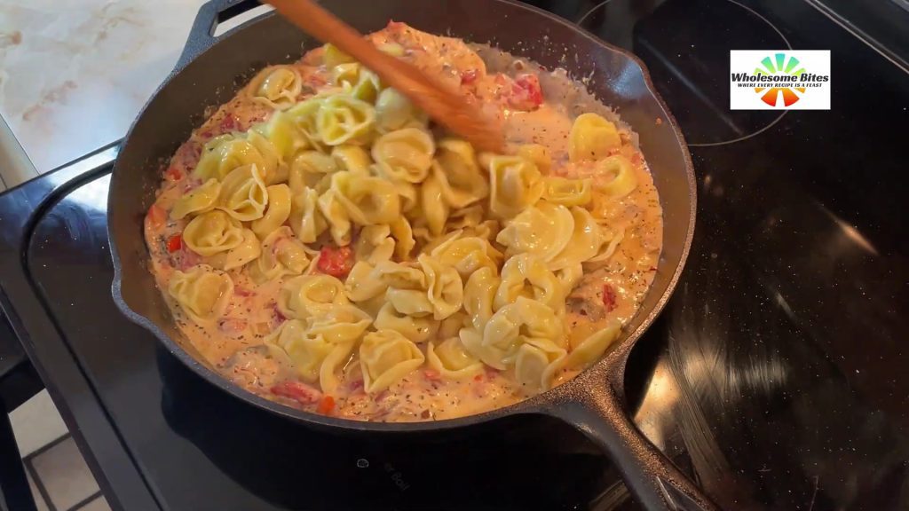 cheese tortellini in garlic basil sauce